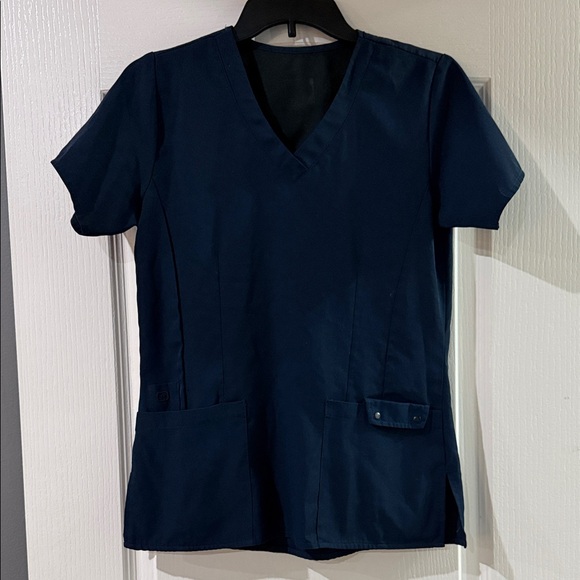WonderWink Navy Blue Women's Scrub Top Size Small - Picture 1 of 5